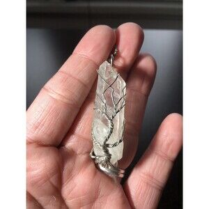 Rock Quartz Stone Tree of life Magic Energy Reiki Amulet Pendant 12 In Necklace